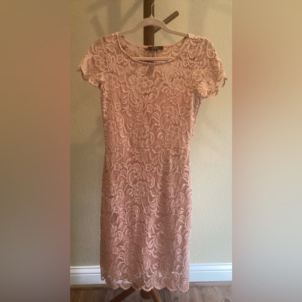 Ambiance Blush Lace Cocktail Dress